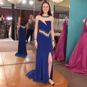 Rachel Allan Jersey and Mesh Dress